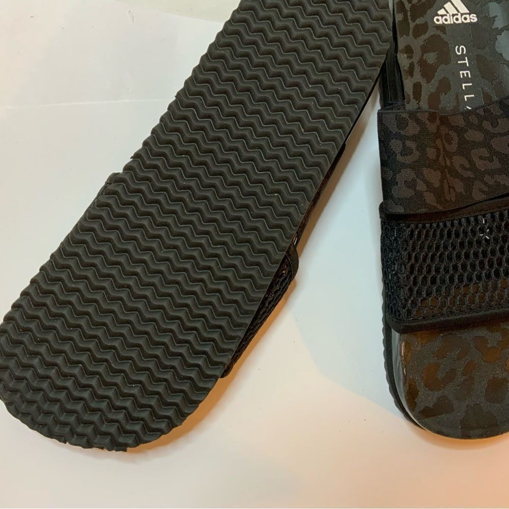 New adidas Stella-Lette Stella McCartney Slides Sandals Leopard Black Women's 8 - Picture 5 of 10